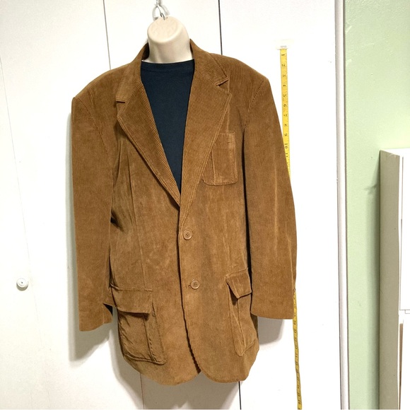 Brown Corduroy Suit Blazer Jacket Coat Brown G-III Apparel Men's XL - Picture 5 of 15